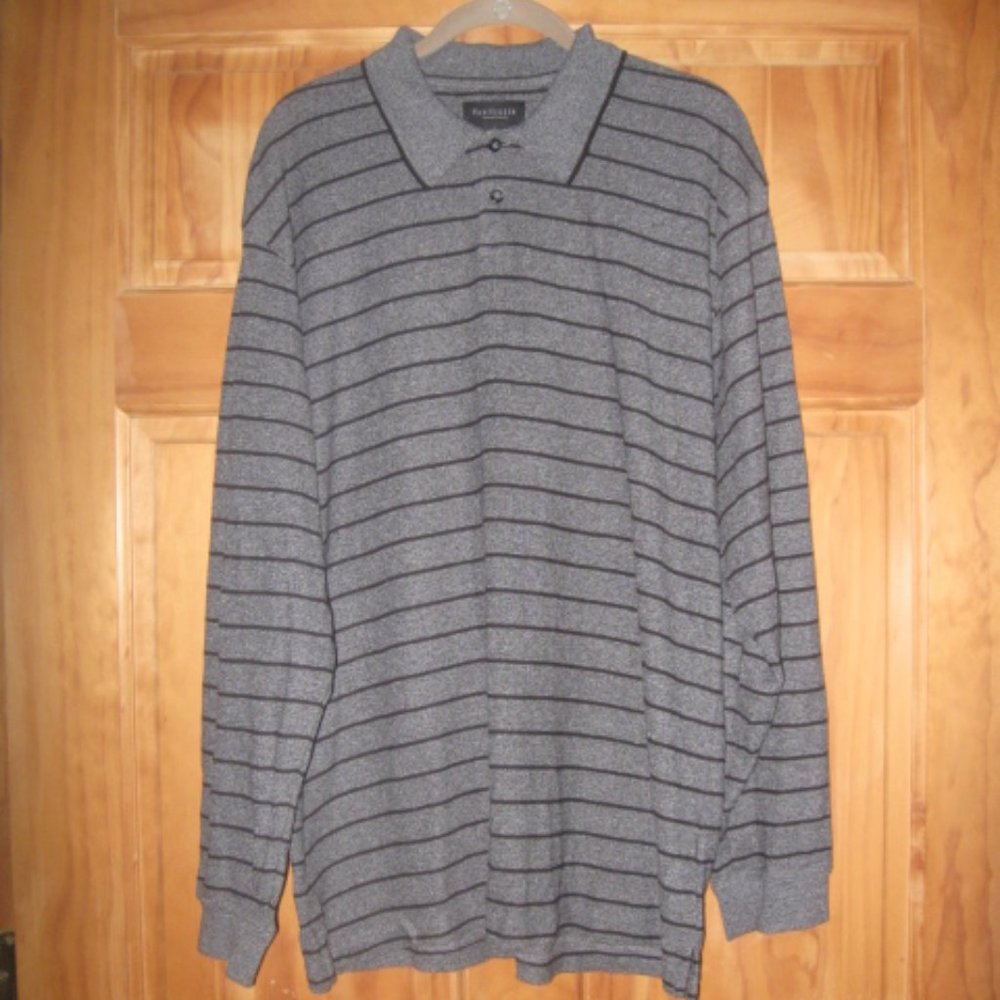Van Heusen Long Sleeve Striped Polo Shirt